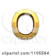 3d Gold Greek Capital Letter Omicron Clipart Royalty Free CGI Illustration