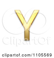 3d Gold Greek Capital Letter Upsilon Clipart Royalty Free CGI Illustration