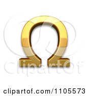 Poster, Art Print Of 3d Gold Greek Capital Letter Omega