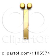 3d Gold Greek Capital Letter Iota With Dialytika Clipart Royalty Free CGI Illustration