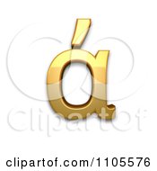 Poster, Art Print Of 3d Gold Greek Small Letter Alpha With Tonos