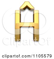 3d Gold Capital Letter H With Circumflex Clipart Royalty Free CGI Illustration