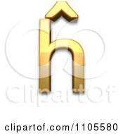 Poster, Art Print Of 3d Gold Small Letter H With Circumflex