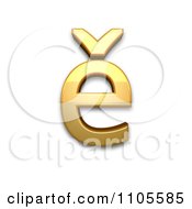 3d Gold Small Letter E With Caron Clipart Royalty Free CGI Illustration