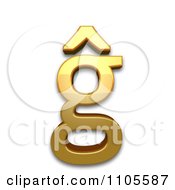 3d Gold Small Letter G With Circumflex Clipart Royalty Free CGI Illustration