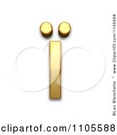 3d Gold Small Letter I With Diaeresis Clipart Royalty Free CGI Illustration