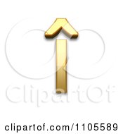 3d Gold Small Letter I With Circumflex Clipart Royalty Free CGI Illustration