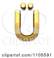 3d Gold Capital Letter U With Diaeresis Clipart Royalty Free CGI Illustration