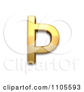 3d Gold Capital Letter Thorn Clipart Royalty Free CGI Illustration