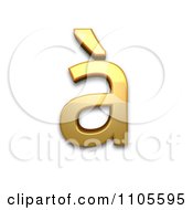 3d Gold Small Letter A With Grave Clipart Royalty Free CGI Illustration