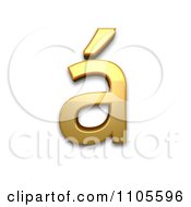 Poster, Art Print Of 3d Gold Small Letter A With Acute