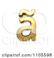 3d Gold Small Letter A With Tilde Clipart Royalty Free CGI Illustration