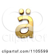 3d Gold Small Letter A With Diaeresis Clipart Royalty Free CGI Illustration