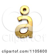 3d Gold Small Letter A With Ring Above Clipart Royalty Free CGI Illustration