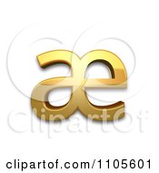 3d Gold Small Letter Ae Clipart Royalty Free CGI Illustration