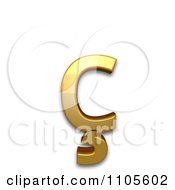 3d Gold Small Letter C With Cedilla Clipart Royalty Free CGI Illustration