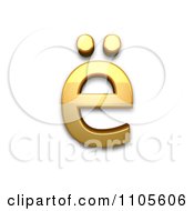 3d Gold Small Letter E With Diaeresis Clipart Royalty Free CGI Illustration