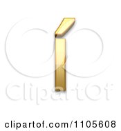 3d Gold Small Letter I With Acute Clipart Royalty Free CGI Illustration
