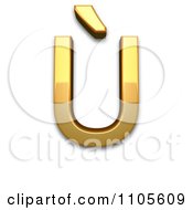 Poster, Art Print Of 3d Gold Capital Letter U With Grave
