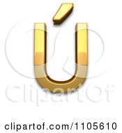 3d Gold Capital Letter U With Acute Clipart Royalty Free CGI Illustration
