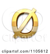 3d Gold Capital Letter O With Stroke Clipart Royalty Free CGI Illustration