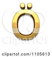 3d Gold Capital Letter O With Diaeresis Clipart Royalty Free CGI Illustration