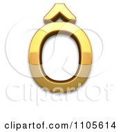 3d Gold Capital Letter O With Circumflex Clipart Royalty Free CGI Illustration