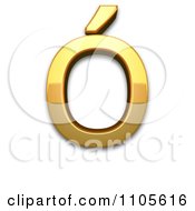 3d Gold Capital Letter O With Acute Clipart Royalty Free CGI Illustration