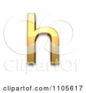 3d Gold Small Letter H Clipart Royalty Free CGI Illustration