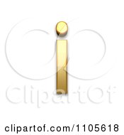 3d Gold Small Letter I Clipart Royalty Free CGI Illustration
