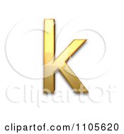 3d Gold Small Letter K Clipart Royalty Free CGI Illustration