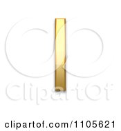 3d Gold Small Letter L Clipart Royalty Free CGI Illustration