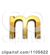 3d Gold Small Letter M Clipart Royalty Free CGI Illustration
