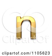 3d Gold Small Letter N Clipart Royalty Free CGI Illustration
