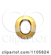 3d Gold Small Letter O Clipart Royalty Free CGI Illustration