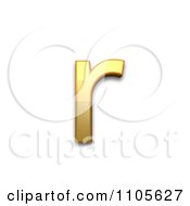 3d Gold Small Letter R Clipart Royalty Free CGI Illustration
