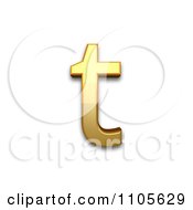 3d Gold Small Letter T Clipart Royalty Free CGI Illustration