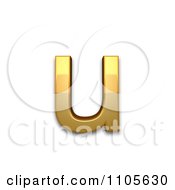 3d Gold Small Letter U Clipart Royalty Free CGI Illustration