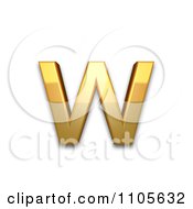 3d Gold Small Letter W Clipart Royalty Free CGI Illustration