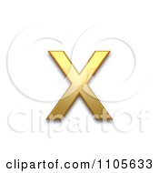 3d Gold Small Letter X Clipart Royalty Free CGI Illustration