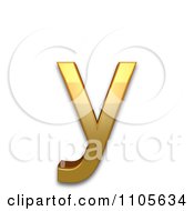 3d Gold Small Letter Y Clipart Royalty Free CGI Illustration