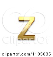3d Gold Small Letter Z Clipart Royalty Free CGI Illustration
