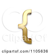 3d Gold Left Curly Bracket Clipart Royalty Free CGI Illustration