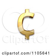 3d Gold Cent Sign Clipart Royalty Free CGI Illustration