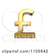 3d Gold Pound Sign Clipart Royalty Free CGI Illustration