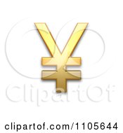 3d Gold Yen Sign Clipart Royalty Free CGI Illustration