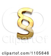 Poster, Art Print Of 3d Gold Section Sign