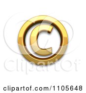 3d Gold Copyright Sign Clipart Royalty Free CGI Illustration