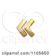 3d Gold Left Pointing Double Angle Quotation Mark Clipart Royalty Free CGI Illustration