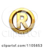 3d Gold Registered Sign Clipart Royalty Free CGI Illustration